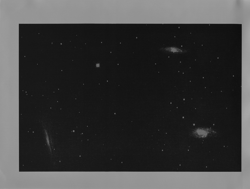 <b>three galaxies</b>, 2017, gelatin silver print, 8 x 10 in